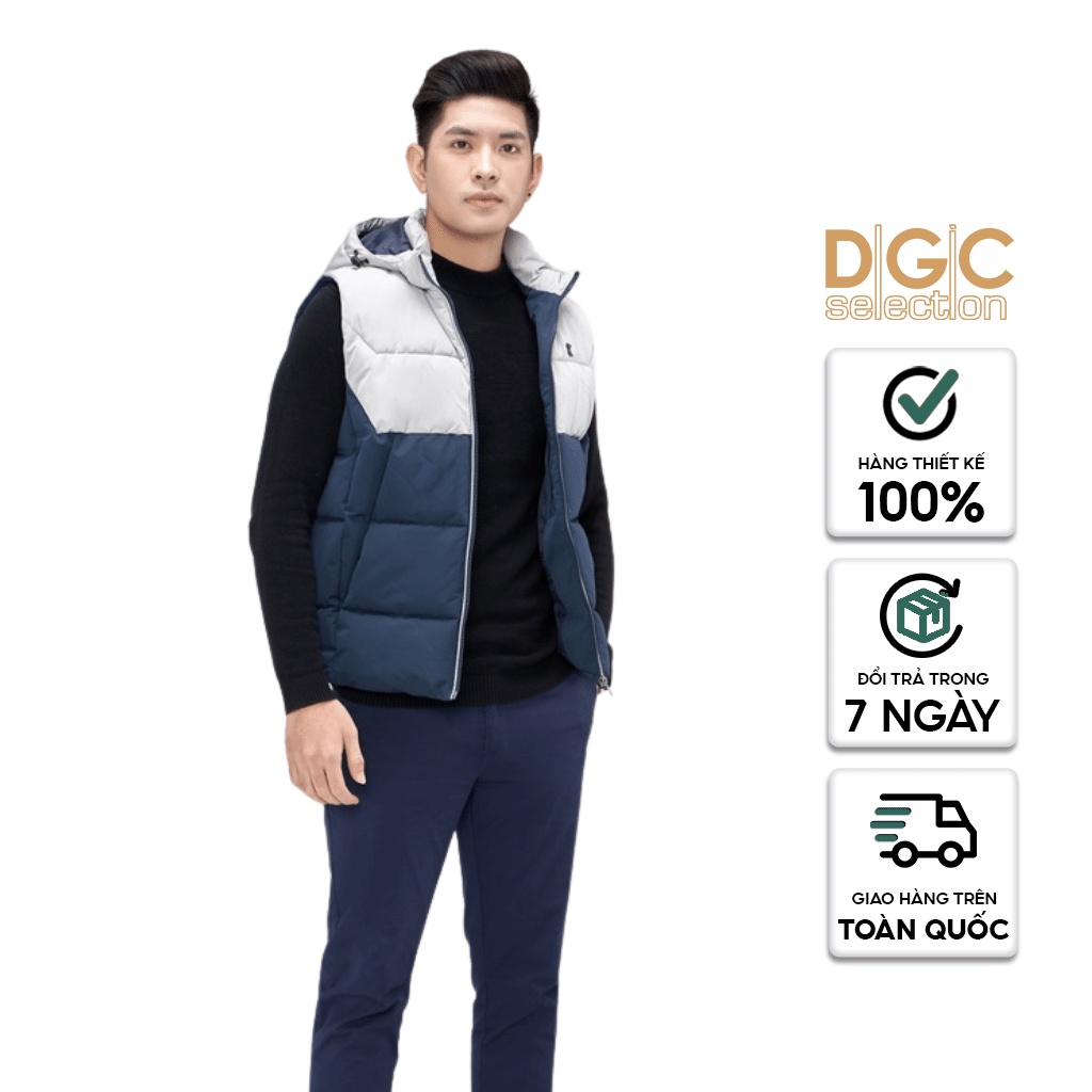 Áo khoác gile Nam 3 lớp mũ tháo rời chất vải gió chống thấm nước, chống bụi bẩn DGCs - WAJK2012M