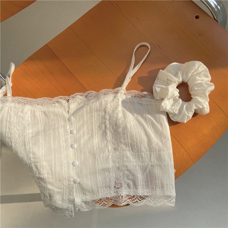 Xiaozhainv Áo hai dây ren/Áo cardigan chống nắng dệt kim tay dài thời trang mùa hè cho nữ (mua lẻ)