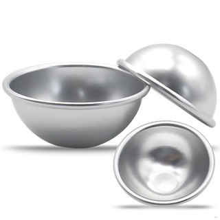 3 Khuôn làm pudding/ thạch/ bánh hình bán cầu bằng hợp kim nhôm 