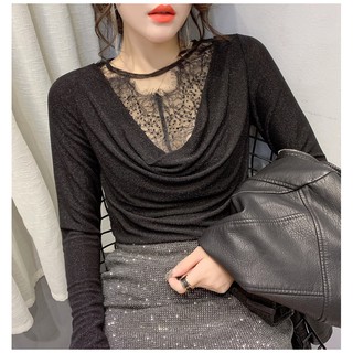 ÁO CỔ ĐỔ PHỐI REN NỮ TÍNH