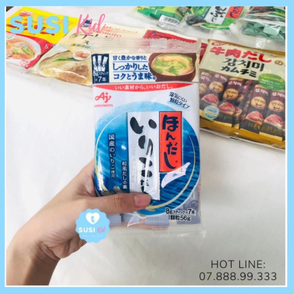 [Đậm Đà] Hạt Nêm Cá Cơm Ajinomoto Cho Bé 56g (7 Gói Nhỏ) An Toàn, Thơm Ngon