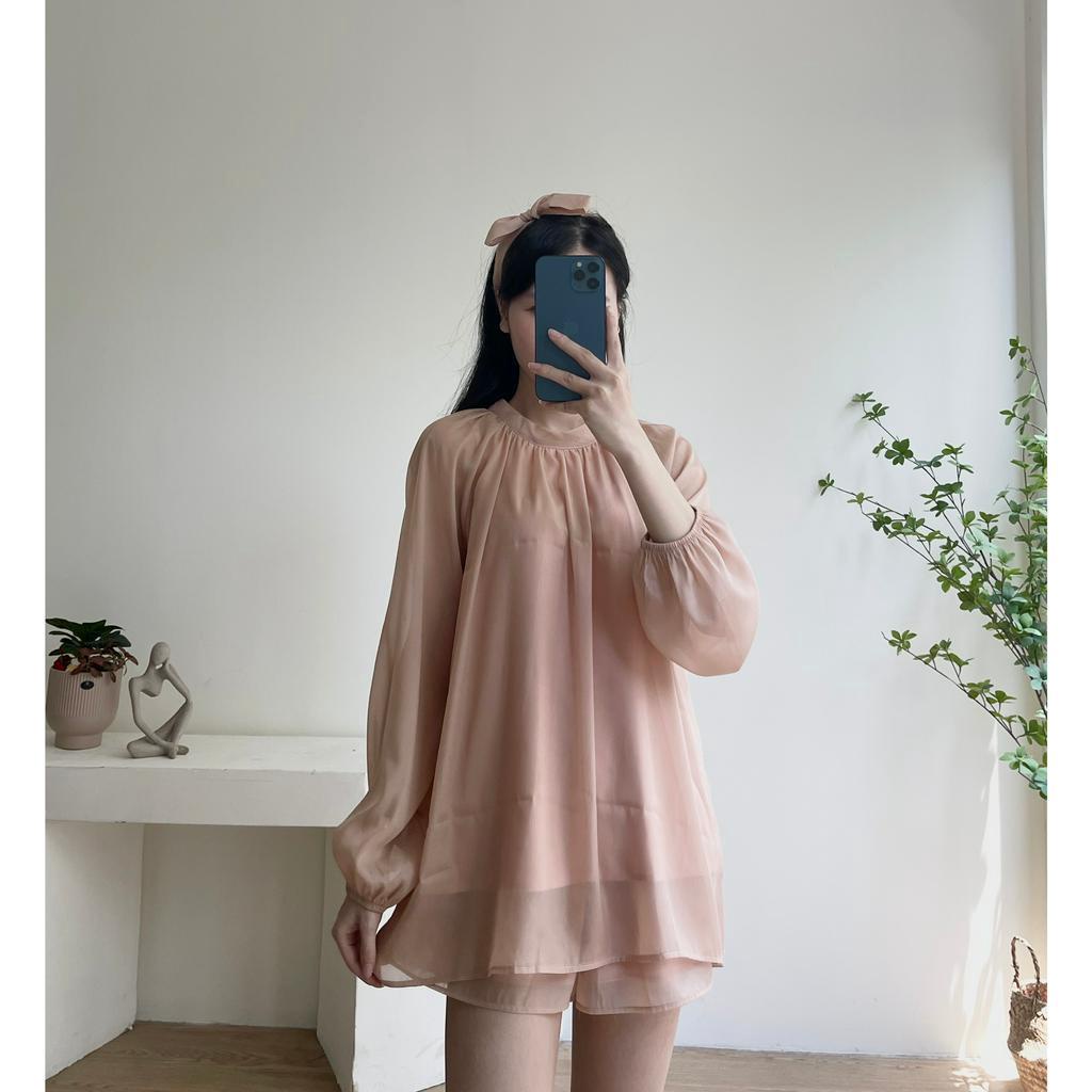 XẢ HÀNG  Set voan tơ kèm đai 3 chi tiết Miho house