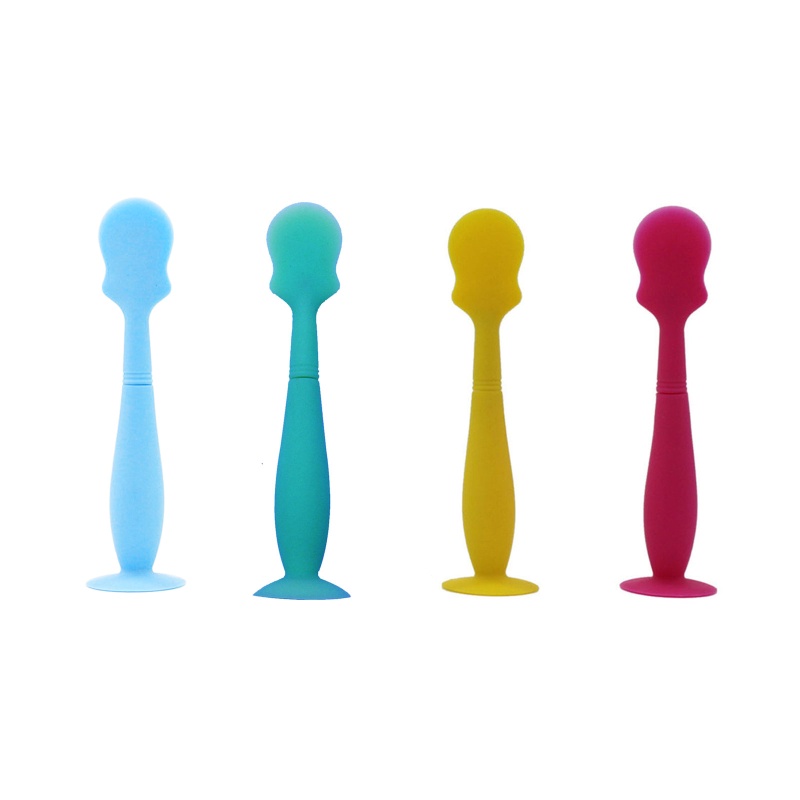 Bàn Chải Vệ Sinh Mông Em Bé Có Giác Hút Bằng Silicone Tháo Rời Được