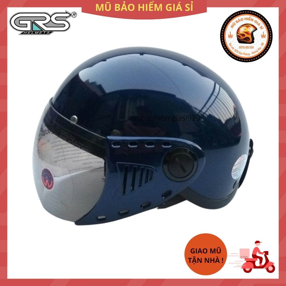 Mũ Bảo Hiểm Nửa Đầu Có Kính GRS A08K Size Bé