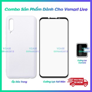 Combo Cường Lực Màn Hình, Cường Lực Camera Và Ốp Dẻo Cho Vsmart live