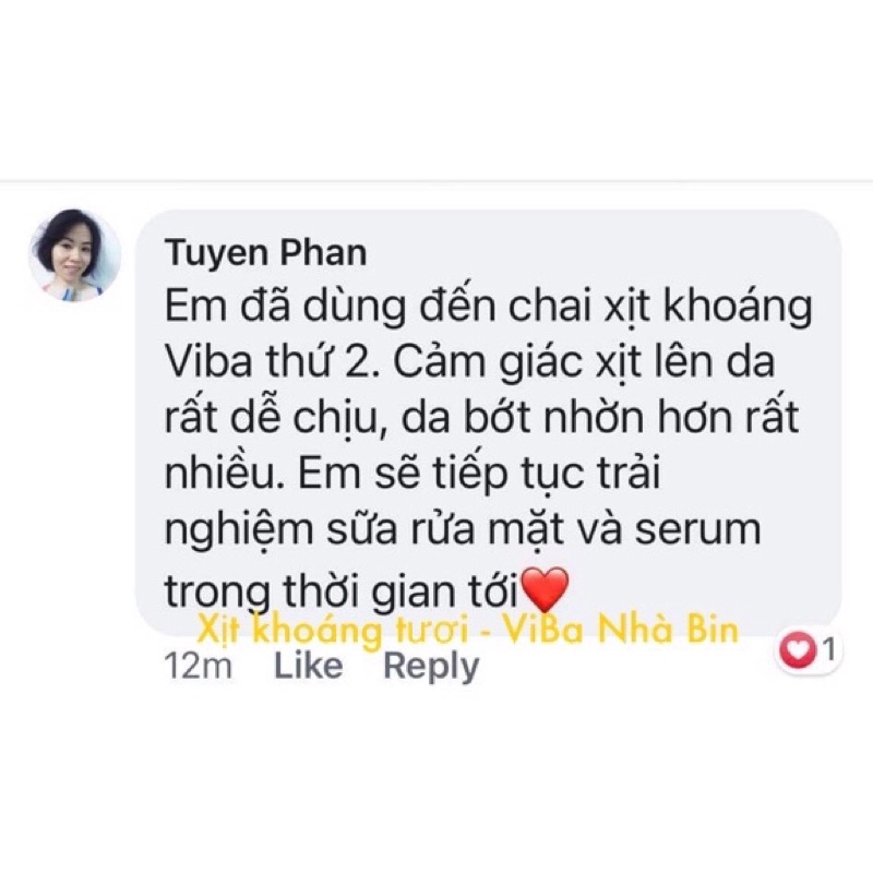 [VIBA] Xịt khoáng tươi nguyên chất 100ml Khoáng Tươi ViBa dưỡng ẩm, bù khoáng, khóa lớp trang điểm, kiềm dầu | BigBuy360 - bigbuy360.vn