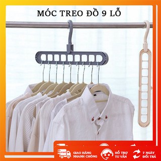 Móc treo quần áo đa năng tiết kiệm diện tích, móc phơi đồ 9 lỗ