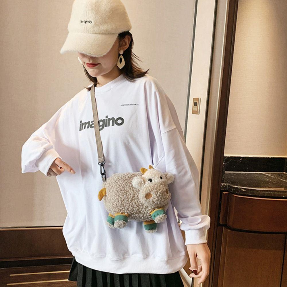 Túi Đeo Chéo Hình Bò Sữa Hoạt Hình Đáng Yêu Cỡ Nhỏ Thời Trang Dạo Phố Năng Động Dành Cho Nữ Back