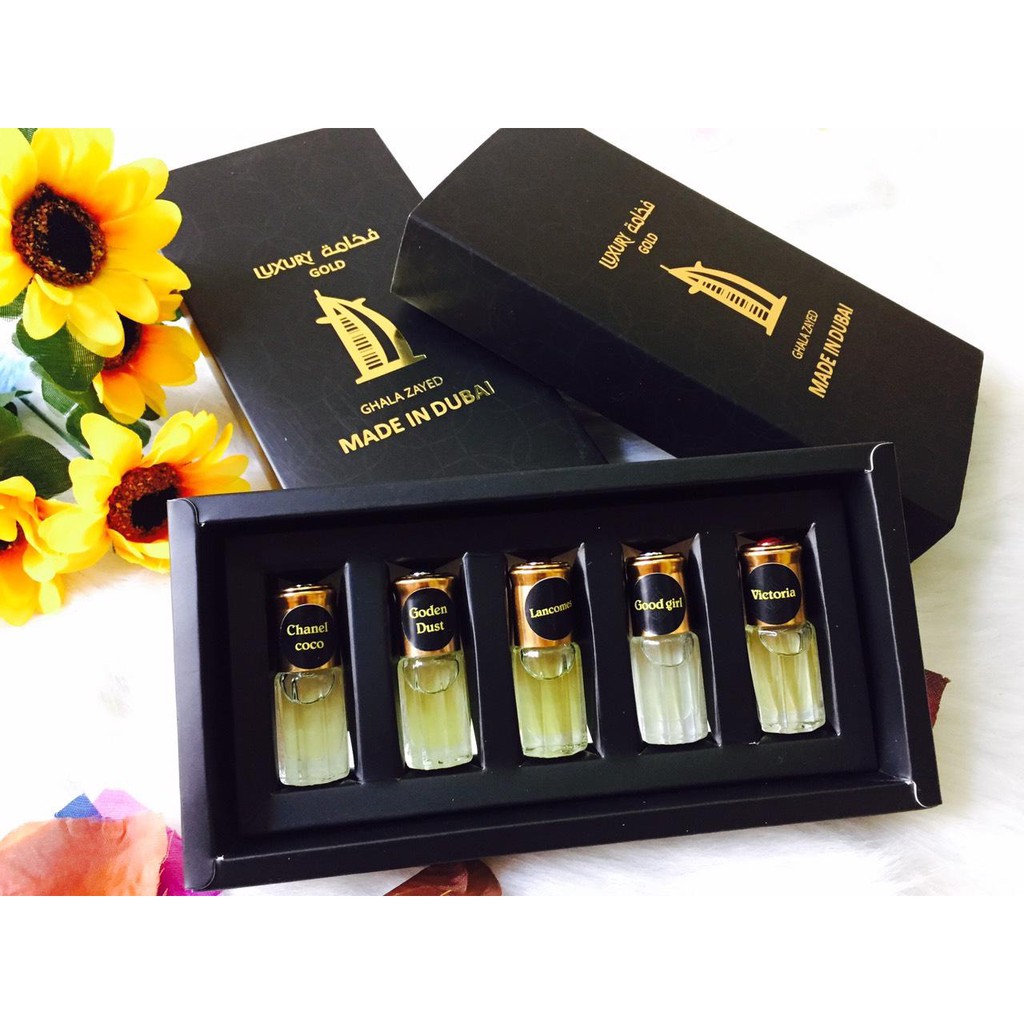 [CHÍNH HÃNG]Tinh Dầu Nước Hoa Dubai ,Set 5 Mùi Nước Hoa Quyến Rũ,Sang Trọng, Đẳng Cấp Cho Cả Nam & Nữ - Combo Set 5 mini | BigBuy360 - bigbuy360.vn