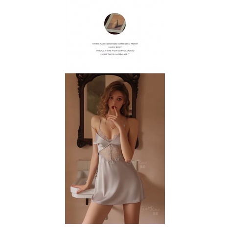 Váy ngủ lụa đan chéo lưng QCCC sexy quyến rũ gợi cảm