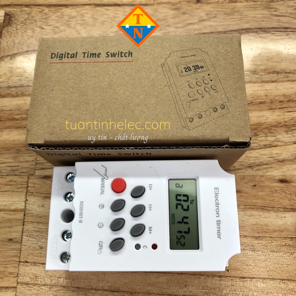Timer hẹn giờ điện tử KG316T-II/25A/220Vac- bộ hẹn giờ tự động có khóa phím