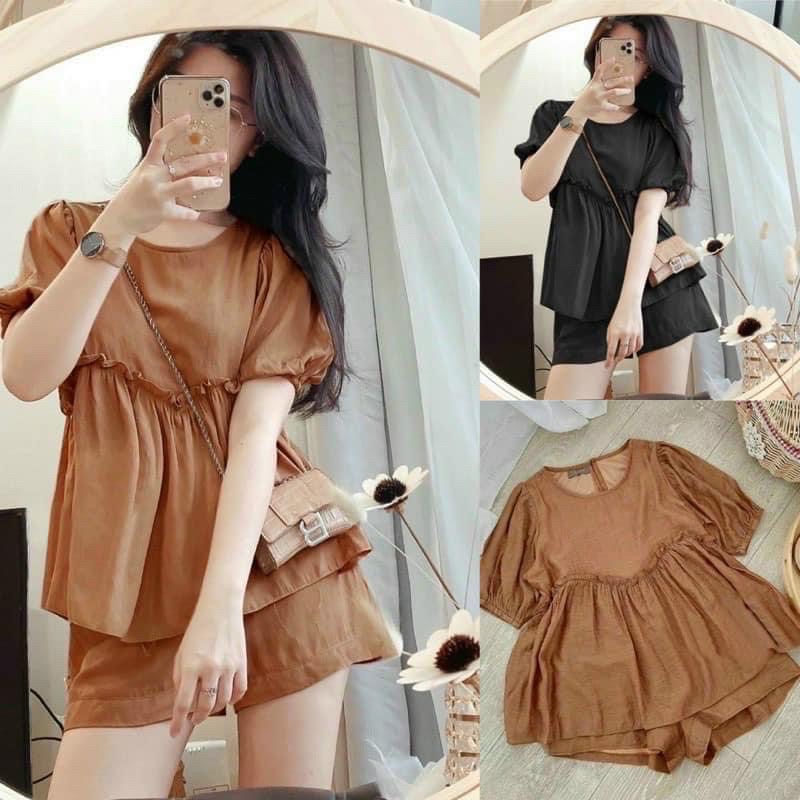 Set peplum bèo ngực bigsize 60-90kg mẫu chụp thật 100%
