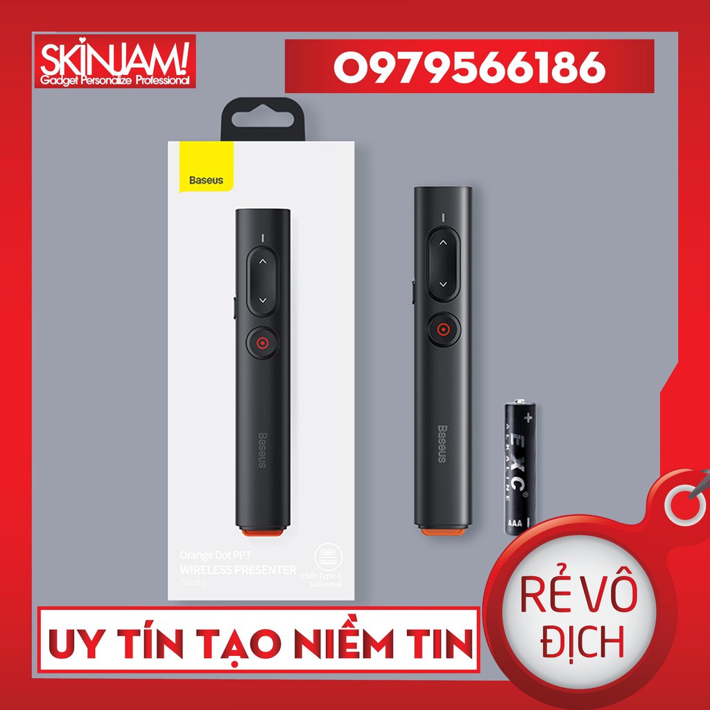 Bút Laser Trình Chiếu Baseus Orange Dot Wireless Presenter - Hàng Chính Hãng Baseus