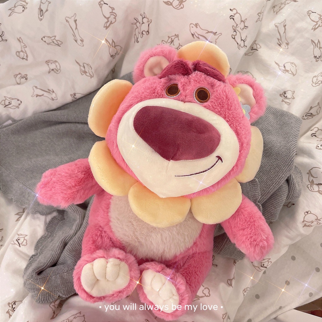 Hàng Cao Cấp45cm GẤU DÂU BÔNG LOTSO Hoa Mặt Trời Cute-thú nhồi bông đồ chơi làm quà tặng có hương dâu