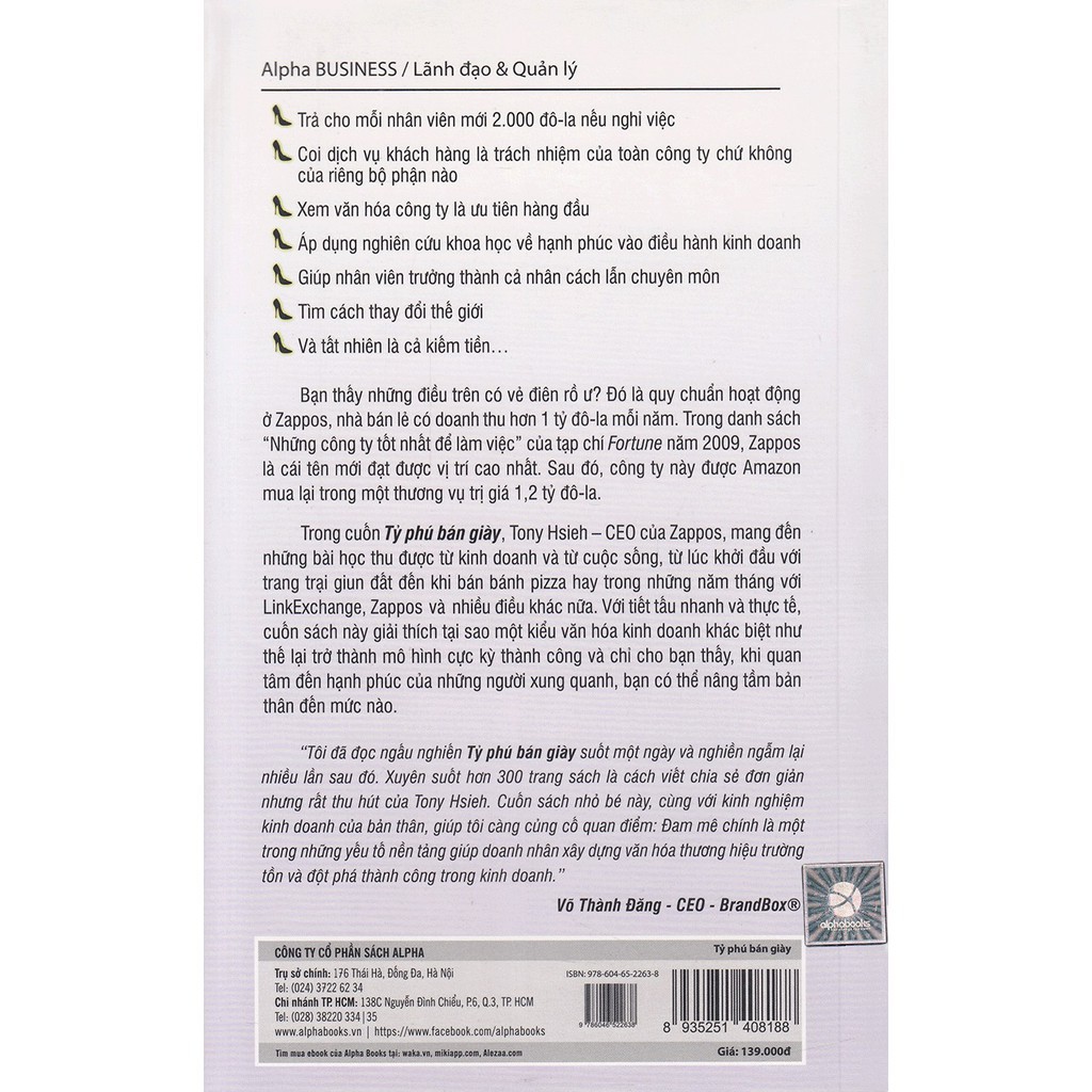Sách - Tỷ Phú Bán Giày (Tái Bản 2021) - Alphabooks