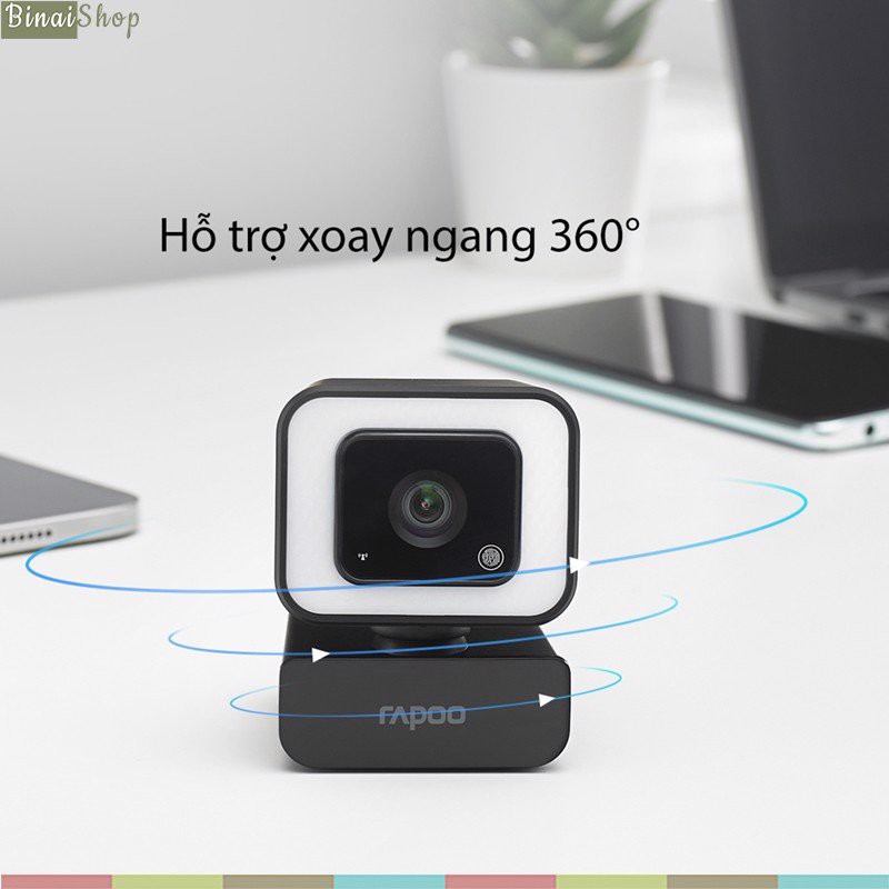 Rapoo C270L - Webcam Họp Trực Tuyến Lấy Nét Tự Động HD 1080p, Góc Siêu Rộng 105° | BigBuy360 - bigbuy360.vn