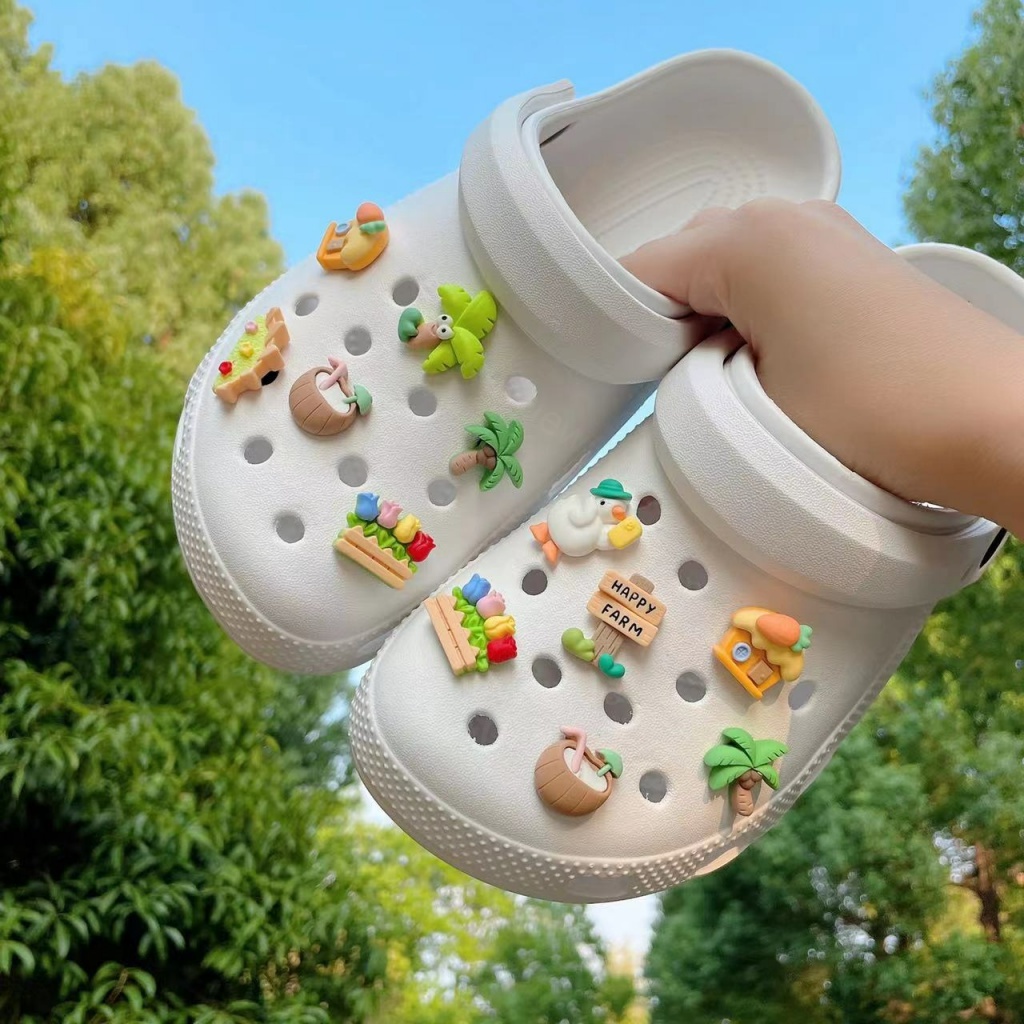 6/12pcs shoe 3D charm set- sticker gắn dép cross dép cross cros dép cá sấu sandal-AA04