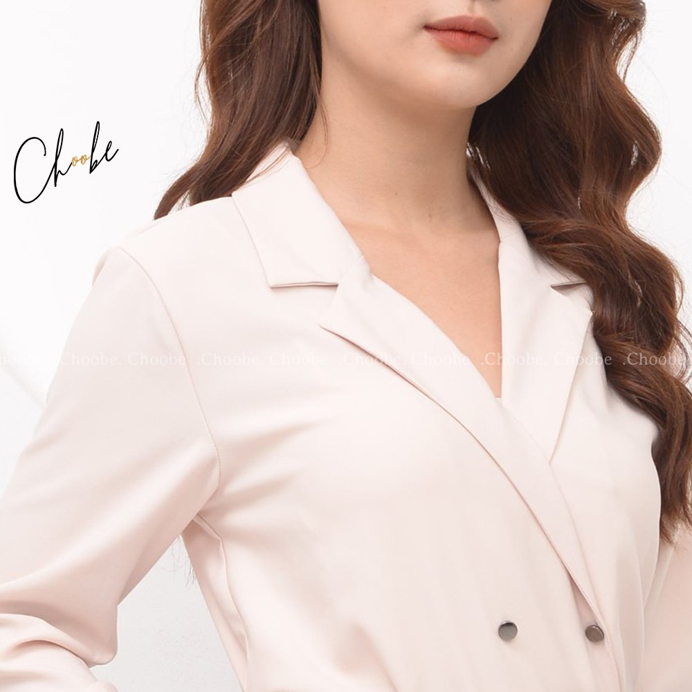 [Mã WABRM4  giảm 15% tối đa 50k đơn 150k] Áo sơ mi nữ Choobe thiết kế form suông sơ mi dài tay cổ vest cao cấp - A25 | BigBuy360 - bigbuy360.vn
