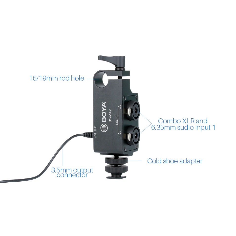 BOYA BY-MA2 - Bộ âm thanh đôi XLR 6.5mm ra 3.5mm (FB602)