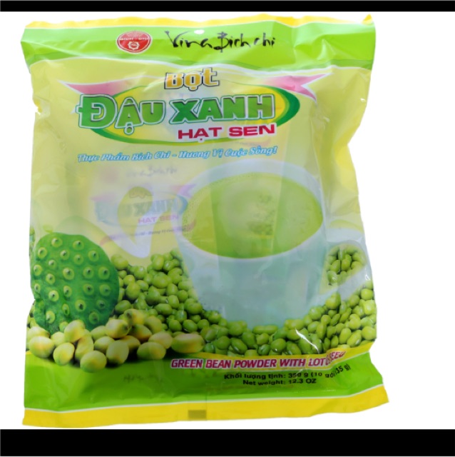 Bột đậu xanh hạt sen Vina Bích Chi bịch 350g có đường