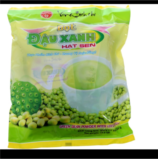 Bột đậu xanh hạt sen Vina Bích Chi bịch 350g có đường