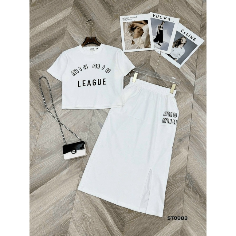 SÉT THUN GÂN ÁO CROPTOP PHỐI VÁY CHẺ PHONG CÁCH HIỆN ĐẠI TRẺ TRUNG XINH XẮN UP Thời Trang hhp 2022