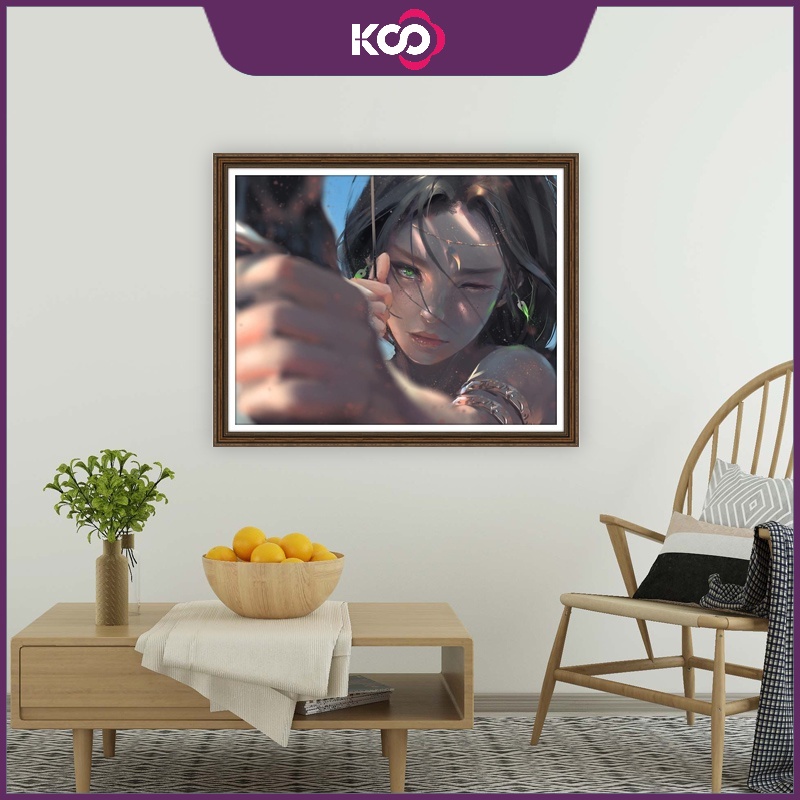 Bộ Tranh Đính Đá 5D Tự Làm Kích Thước 30x40cm / 40x50cm Hình Cô Gái Hoạt Hình Trang Trí Nhà Cửa