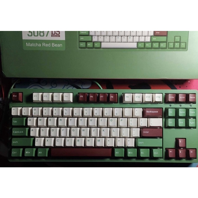 Bàn phím cơ AKKO 3087 v2 DS Matcha Red Bean  Led 234