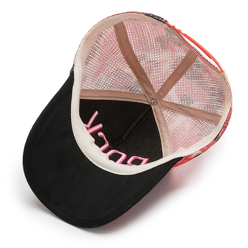 Nón Lưỡi Trai Họa Tiết Rằn Ri Phối Lưới Thêu Chữ Thời Trang Cá Tính Cho Nam/ Nữ