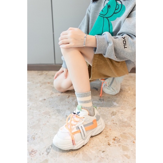 Tất cao cổ, tất lửng sọc thể thao cho bé trai bé gái phong cách Hàn Quốc size 2-12y