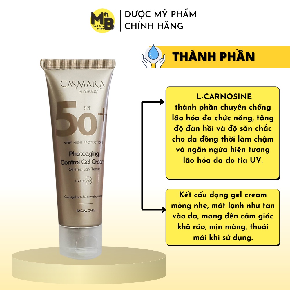 Kem Chống Nắng Bảo Vệ Da, Chống Lão Hóa Casmara Photoaging Control Gel Cream Spf50 50ml