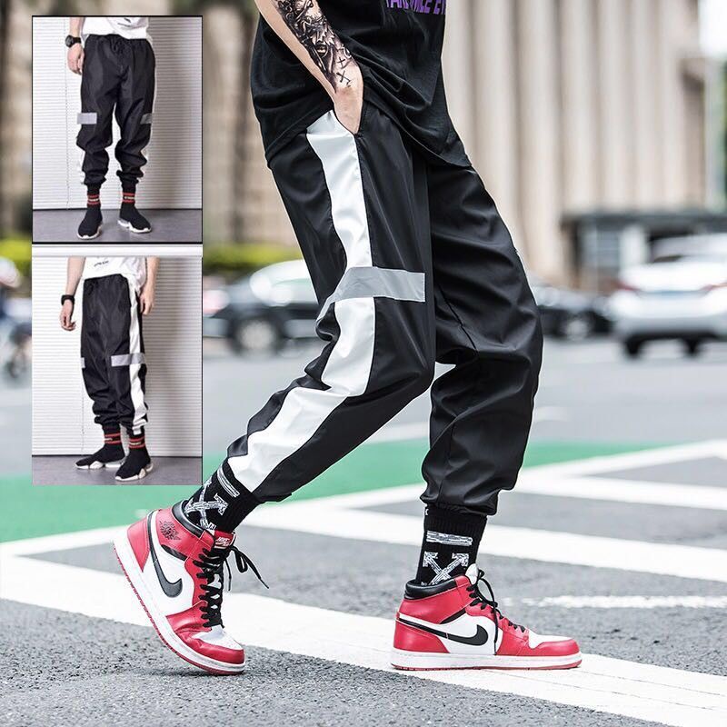Quần Jogger Trắng Ống Rộng Phong Cách Hip hop Cho Nam