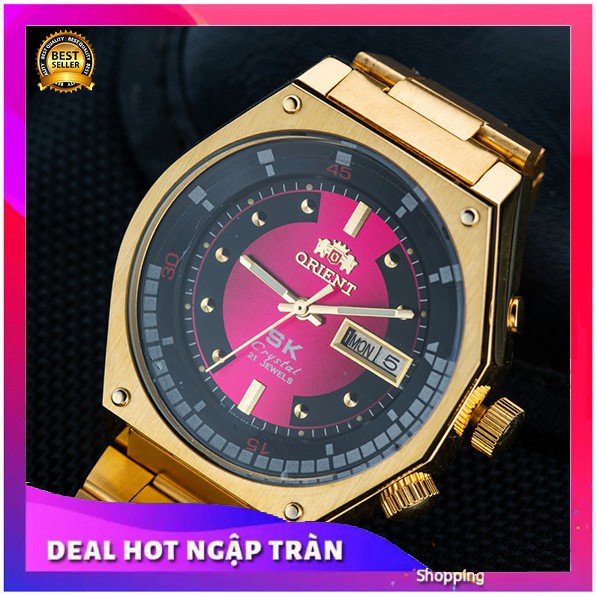 Đồng Hồ SK Orient Thời Trang Nam Vàng GOLD 14K + ĐỦ HỘP THẺ ORIENT