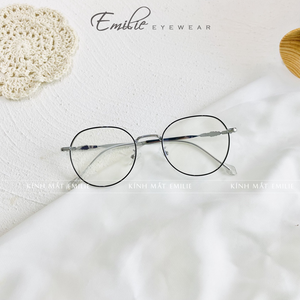 Gọng kính tròn nữ chất liệu hợp kim nhiều màu Kính mắt Emilie phụ kiện thời trang 5579