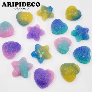 Charm kẹo tim sao bọc đường ombre slime