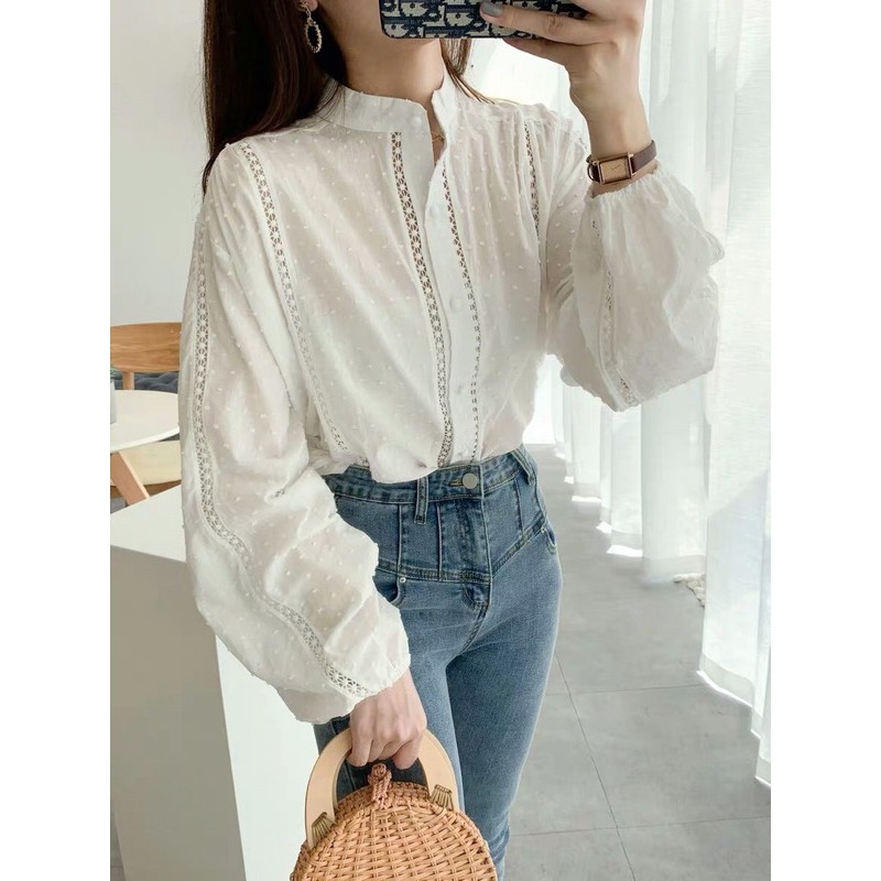 Áo sơ mi Za.Ra phối ren cực đẹp