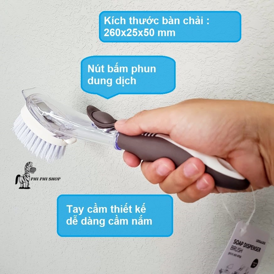 Bàn chải cọ rửa đa năng kèm bình xịt Lock&amp;Lock E TM129