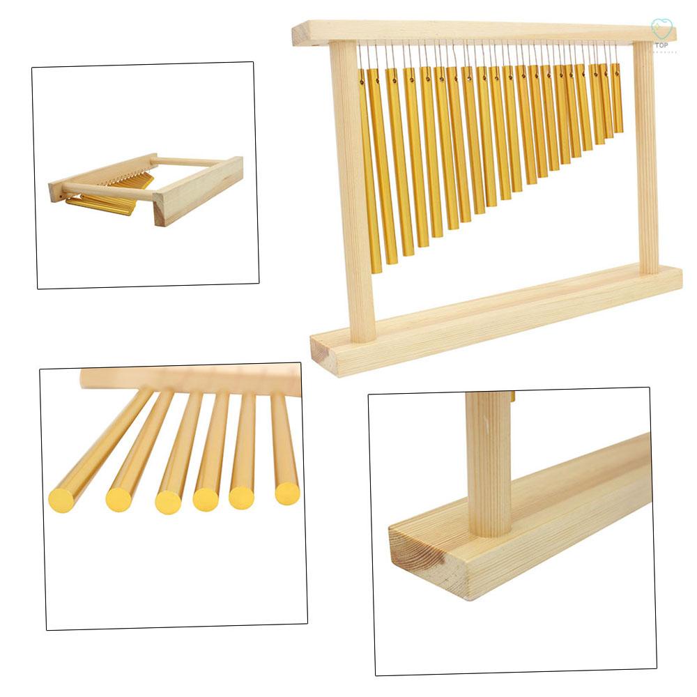 Chuông Gió 20-Tone Để Bàn Với Giá Đỡ Bằng Gỗ