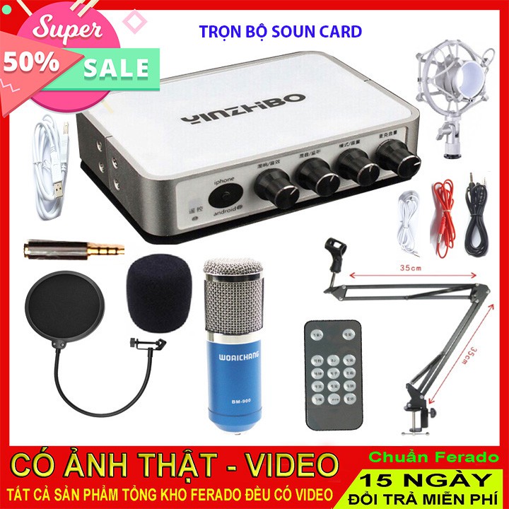 TRỌN BỘ SOUND CARD LIVESTREAM YINZHIBO HÀNG NỘI ĐỊA ÂM THANH CHUẨN