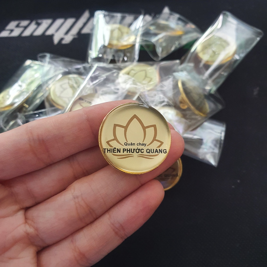 Huy hiệu cài áo, in logo -  kim loại 25mm