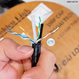 (Đài Loan) Cáp mạng GoldenLink đồng nguyên chất Taiwan UTP CAT6 Outdoor ngoài trời có dây thép treo - 30 mét và 50 mét