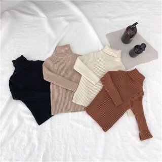 ÁO LEN CỔ LỌ CHO BÉ TRAI, BÉ GÁI HÀNG QC CHẤT DÀY ĐẸP (4 màu)