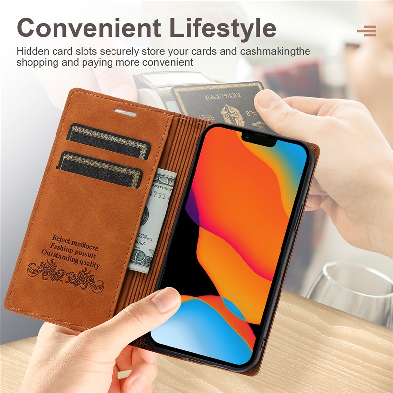 Samsung Phone Case Note 20 Ultra Note 10 Plus Lite A81 Note 8 9 Skin Feel Flip Magnetic Leather Case