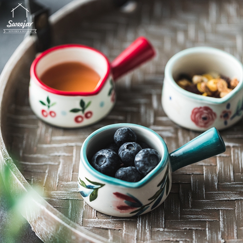 Chén đựng nước chấm SWEEJAR bằng gốm thiết kế có tay cầm tiện lợi