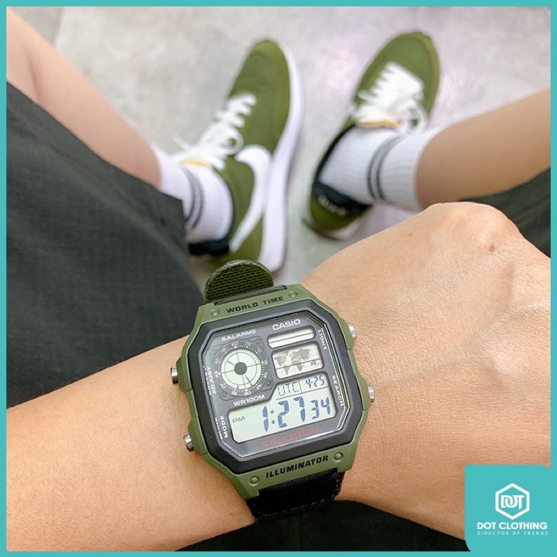 Đồng hồ nam dây vải Casio Anh Khuê AE-1200WHB-3BVDF