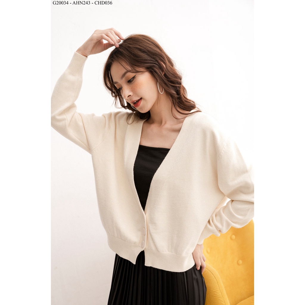 Cardigan cổ V sâu 3 khuy cài TIIN STORE G21062 | BigBuy360 - bigbuy360.vn