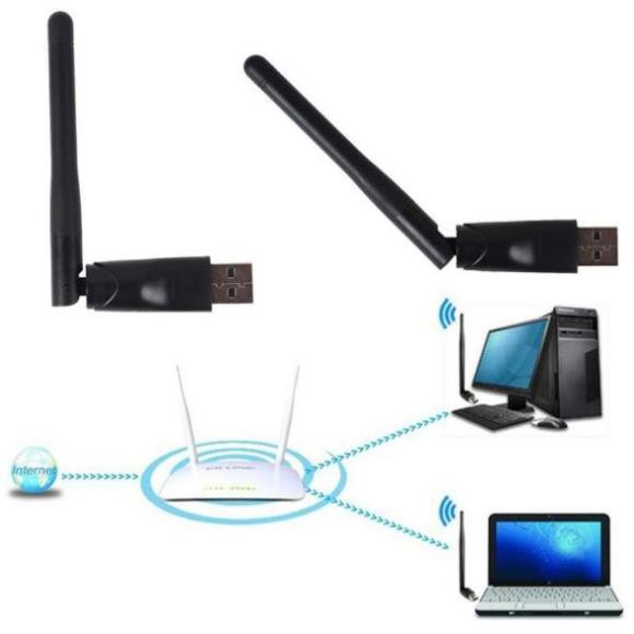 USB Thu Wifi Ralink RT5370, có anten - Cho máy tính để bàn/laptop thu bắt wifi