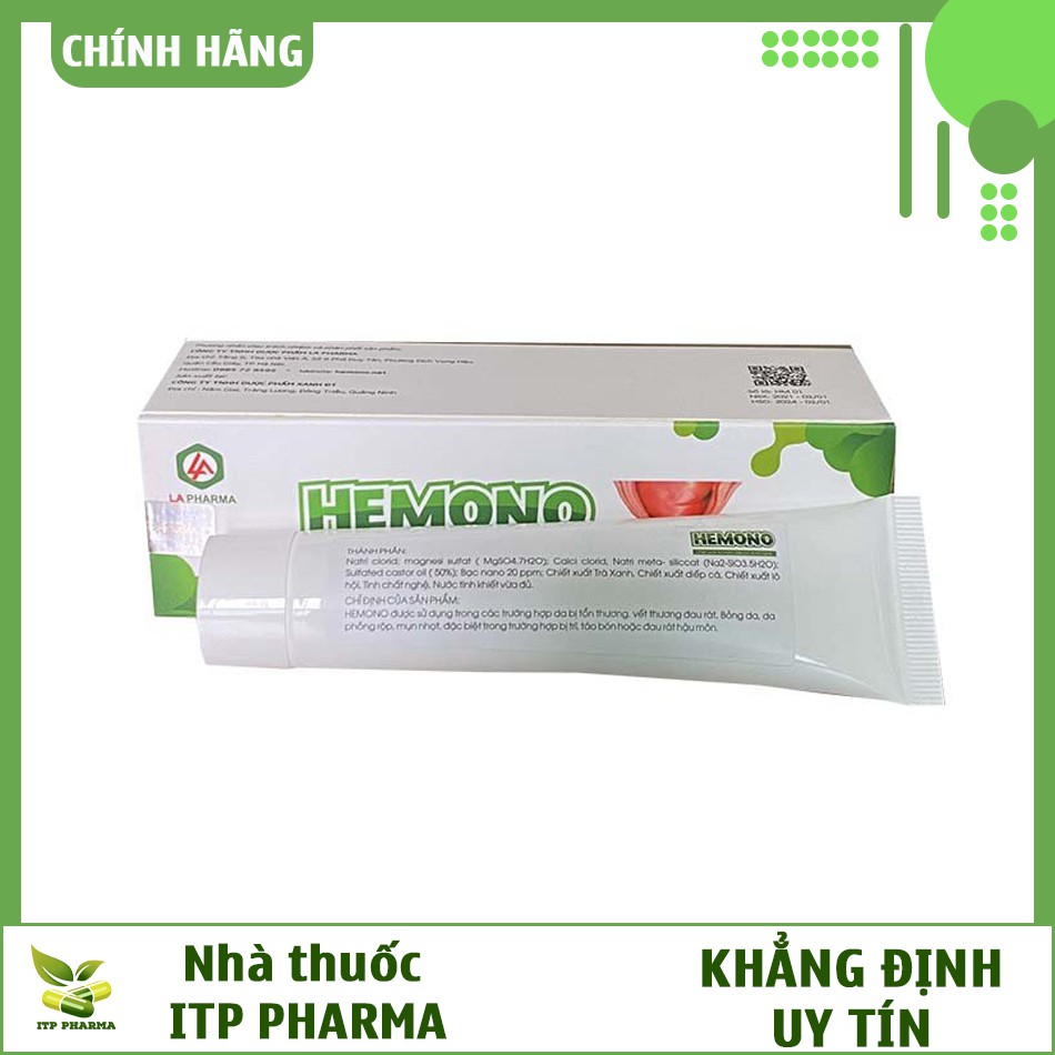 Gel bôi trĩ Hemono Gel - Teo trĩ ngoại, giảm đau rát chảy máu hiệu quả [DÙNG ĐƯỢC CHO BÀ BẦU] - Nhà thuốc ITP Pharma