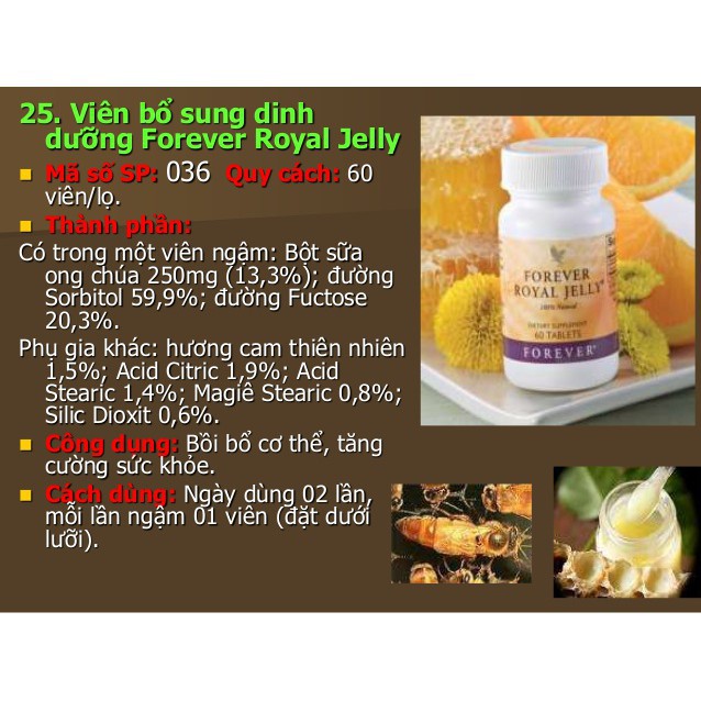 [CHÍNH HÃNG] Viên Sữa Ong Chúa Forever Royal Jelly #036flp. 60 viên/lọ