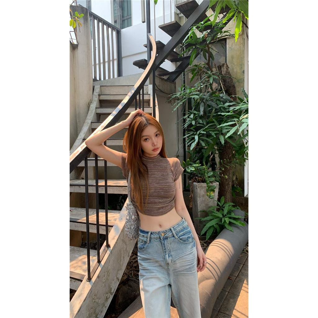 Áo Thun Gân Tay Ngắn Phong Cách Mới 63255